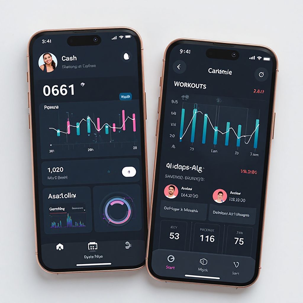 Dashboard app fitness con grafici