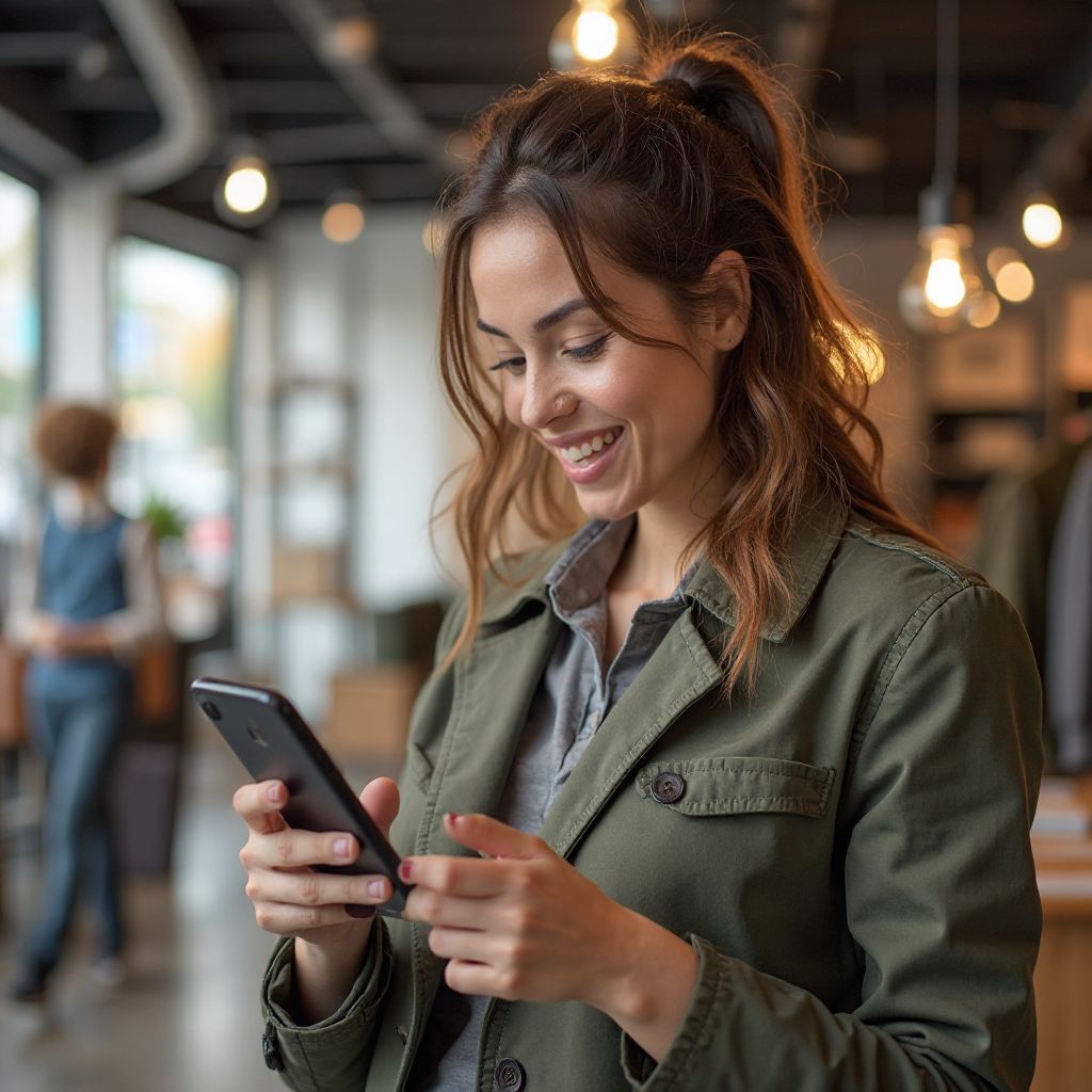 Imprenditore retail con smartphone