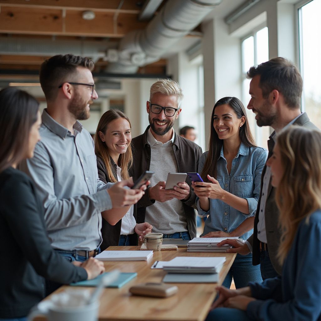 Team startup in riunione di successo